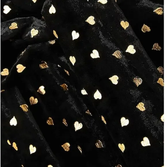 Monique Lhuillier Wrap-Effect Dress with Gold Hearts